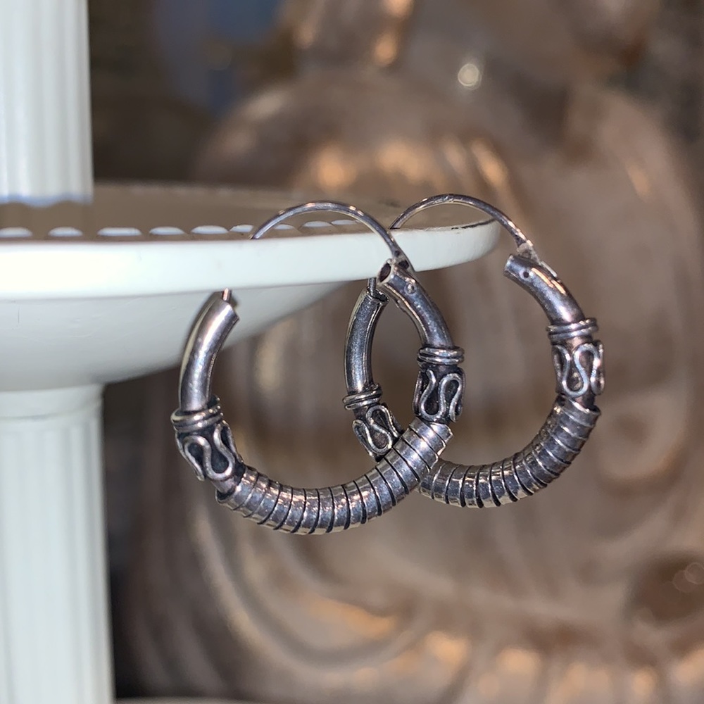 Sterling Silver.925 Hoop Earrings